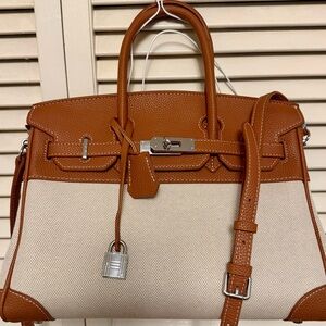 Elegant Tan and Cream Women's Handbag Wirkin